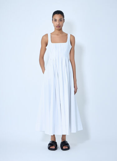 LN-CC® - Sportmax: Square Neck Sleeveless Dress - White Sportmax Square Neck Sleeveless Dress White spx0264007