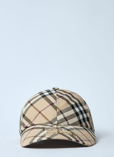 Burberry Check Baseball Cap Beige bur0259028