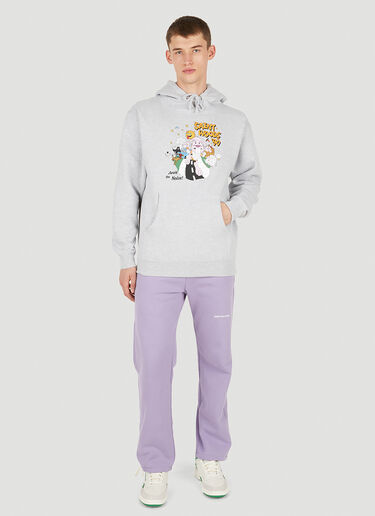 Saintwoods グラフィックプリントフード付きスウェットシャツ グレー swo0149007
