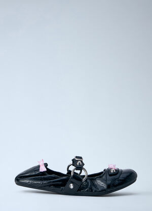 LN-CC® - Balenciaga: City Ballerinas Flats - Black Balenciaga City Ballerinas Flats Black bal0263018