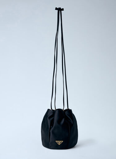 Prada 缎面迷你水桶包 黑色 pra0264016