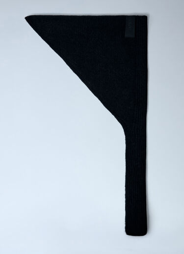 LN-CC® - Jacquemus: Le Chale Gros Grain Scarf - Black Jacquemus Le Chale Gros Grain Scarf Black jac0362002