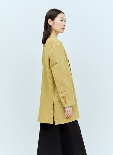 LN-CC® - Max Mara: Oversized Canvas Blazer - Yellow Max Mara Oversized Canvas Blazer Yellow max0256057