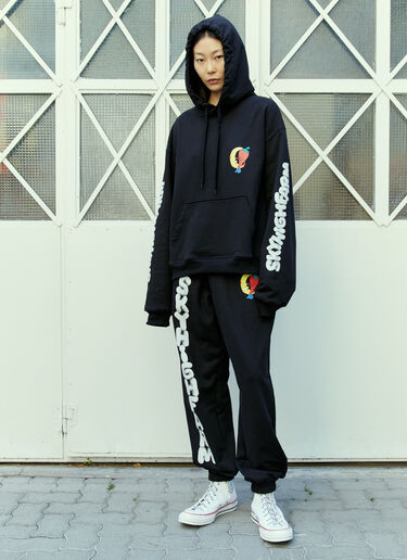 LN-CC® - Sky High Farm Workwear: グラフィックプリントフードスウェットシャツ - ブラック Sky High Farm Workwear グラフィックプリントフードスウェットシャツ ブラック skh0354011