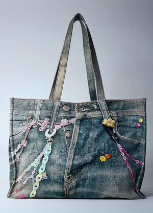 LN-CC® - Acne Studios: Logo Shoulder Tote Bag - Blue Acne Studios Logo Shoulder Tote Bag Blue acn0360001