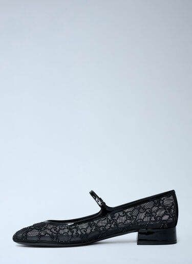 LN-CC® - Gucci: Embellished GG Ballerina Flats - Black Gucci Embellished GG Ballerina Flats Black guc0261063