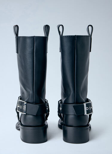 GANNI Mid Shaft Biker Boots Black gan0263058