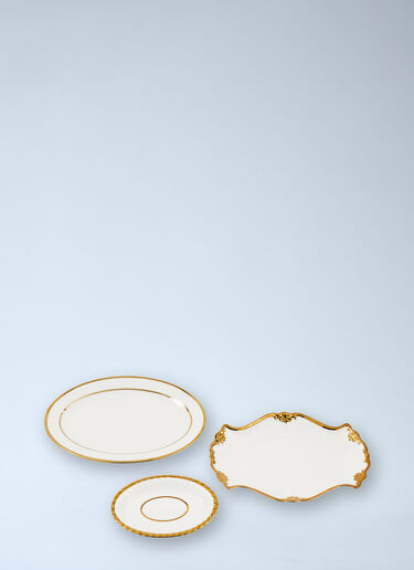 LN-CC® - POLSPOTTEN: Set Of Three Golden Finds Plates - White POLSPOTTEN Set Of Three Golden Finds Plates White wps0691995