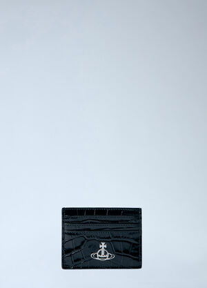 Vivienne Westwood Embossed Leather Card Holder Black vvw0263054
