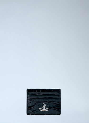 Vivienne Westwood Embossed Leather Card Holder Black vvw0263054