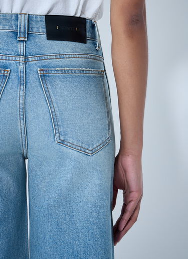 LN-CC® - Khaite: Wide-Leg Denim Culottes - Blue Khaite Wide-Leg Denim Culottes Blue kha0264012