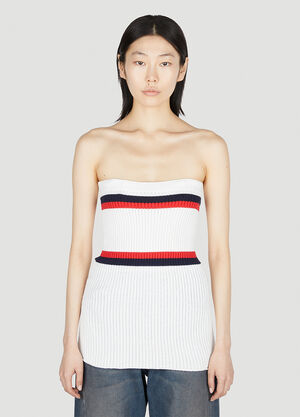 Meryll Rogge Ribbed Bustier Top White mrl0252013