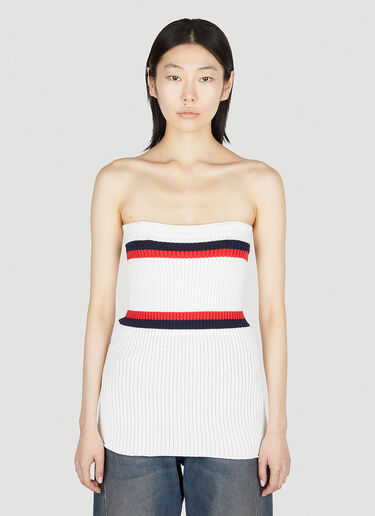 LN-CC® - Meryll Rogge: Ribbed Bustier Top - White Meryll Rogge Ribbed Bustier Top White mrl0252013
