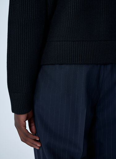 LN-CC® - Maison Margiela: Wool Zip-Up Cardigan - Black Maison Margiela Wool Zip-Up Cardigan Black mla0162002