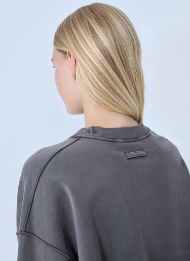 LN-CC® - Jean Paul Gaultier: Fleece Embroidered Sweatshirt - Grey Jean Paul Gaultier Fleece Embroidered Sweatshirt Grey jpg0264021