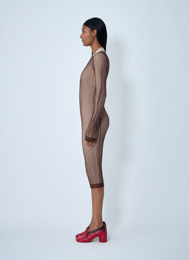 MM6 Maison Margiela Layered Cardigan Dress Brown mmm0262005