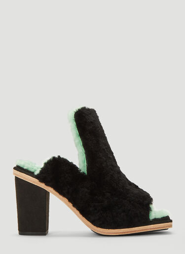 LN-CC® - Eckhaus Latta: Open-Toe Heel Mules - Black Eckhaus Latta Open-Toe Heel Mules Black eck0238002