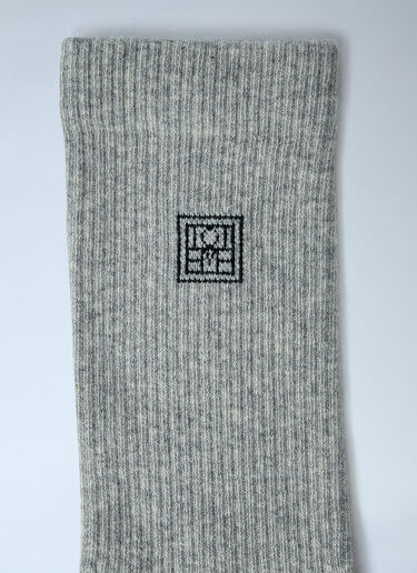 TOTEME 标志性Monogram纯棉袜 浅灰色 tot0263092