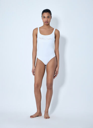 LN-CC® - Max Mara: Scoop Neck Swimsuit - White Max Mara Scoop Neck Swimsuit White max0264054