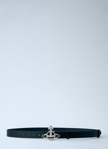 LN-CC® - Vivienne Westwood: Line Orb Buckle Belt - Black Vivienne Westwood Line Orb Buckle Belt Black vvw0163020