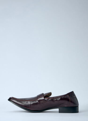 LN-CC® - MM6 Maison Margiela: Brushed Leather Loafers - Brown MM6 Maison Margiela Brushed Leather Loafers Brown mmm0164007