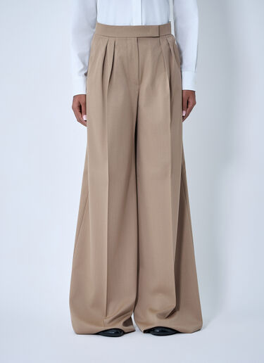 LN-CC® - Max Mara: Wool Tailored Pants - Brown Max Mara Wool Tailored Pants Brown max0263033