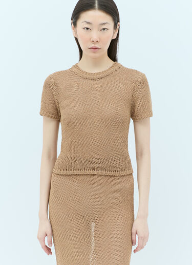 LN-CC® - Aya Muse: Atele Knit T-Shirt - Brown Aya Muse Atele Knit T-Shirt Brown aym0255004