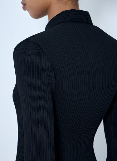 LN-CC® - Issey Miyake: Textured Button-Down Shirt - Black Issey Miyake Textured Button-Down Shirt Black ism0264008