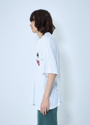 LN-CC® - LUEDER: Shirred Football T-Shirt - White LUEDER Shirred Football T-Shirt White ldr0364009