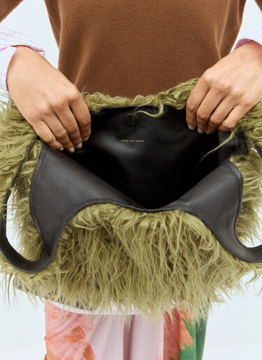 LN-CC® - Dries Van Noten: Fluffy Tote Bag - Green Dries Van Noten Fluffy Tote Bag Green dvn0258034