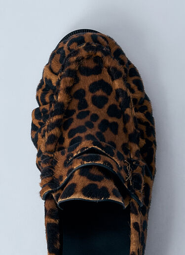 LN-CC® - Saint Laurent: Leopard Pony Hair Loafers - Brown Saint Laurent Leopard Pony Hair Loafers Brown sla0259039