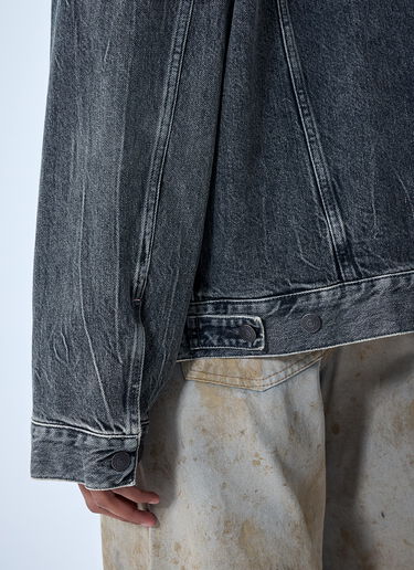 LN-CC® - Acne Studios: Hooded Denim Jacket - Black Acne Studios Hooded Denim Jacket Black acn0163027