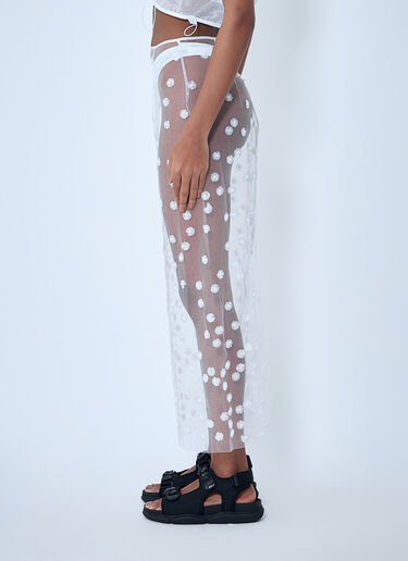 Cecilie Bahnsen Sheer Floral Overlay Skirt White cec0262024