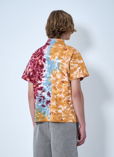 LN-CC® - Brain Dead: Zip-Collar Tie-Dye Polo Shirt - Orange Brain Dead Zip-Collar Tie-Dye Polo Shirt Orange bra0164004