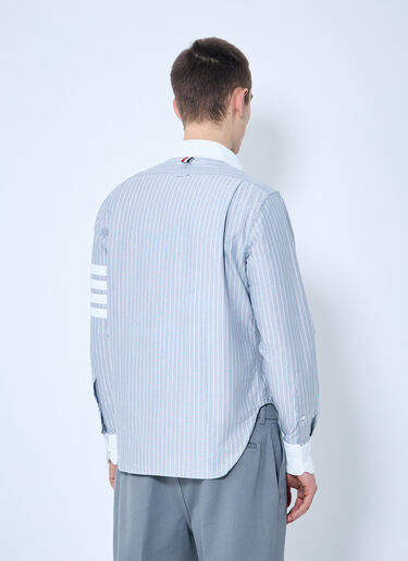 LN-CC® - Thom Browne: Striped Cotton Shirt - Navy Thom Browne Striped Cotton Shirt Navy thb0159003