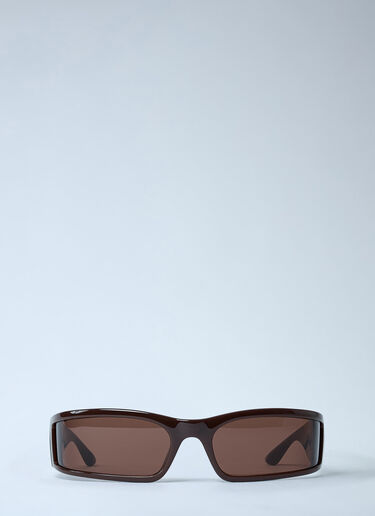 LN-CC® - Balenciaga: Sunset Rectangle Sunglasses - Dark Brown Balenciaga Sunset Rectangle Sunglasses Dark Brown bal0361004