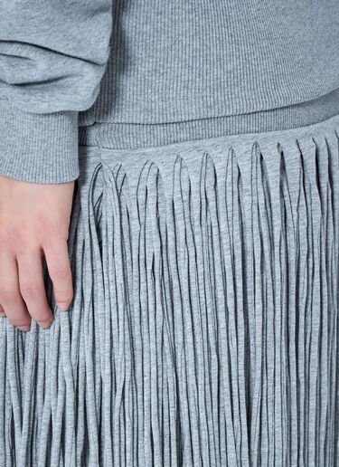 LN-CC® - Abra: Fringe Knit Skirt - Grey Abra Fringe Knit Skirt Grey abr0264004