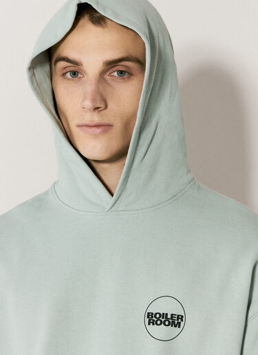Boiler Room Logo Print Hooded Sweatshirt Green bor0156019
