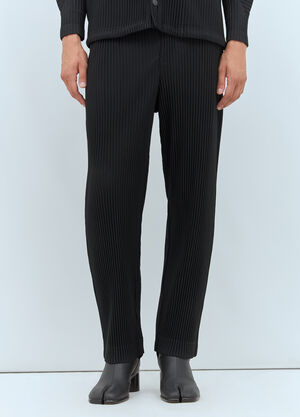 LN-CC® - Homme Plissé Issey Miyake: Pleated Pants - Black Homme Plissé Issey Miyake Pleated Pants Black hmp0156016