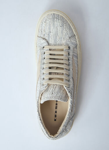 LN-CC® - Rick Owens DRKSHDW: Coated Vintage Sneakers - White Rick Owens DRKSHDW Coated Vintage Sneakers White drk0160020