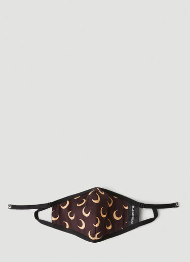 LN-CC® - Marine Serre: Moon Print Face Mask - Brown Marine Serre Moon Print Face Mask Brown mrs0342009