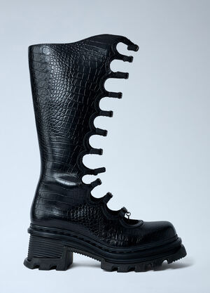 Dr. Martens x Marc Jacobs 鳄鱼纹Kiki厚底靴 黑色 drc0262001