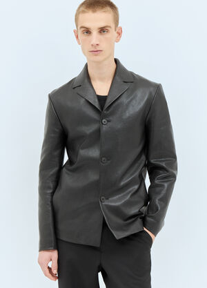 LN-CC® - The Row: Brodie Leather Blazer - Black The Row Brodie Leather Blazer Black row0158003