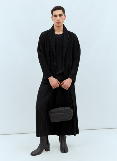 LN-CC® - Bao Bao Issey Miyake: Saddle Crossbody Bag - Black Bao Bao Issey Miyake Saddle Crossbody Bag Black bao0158003