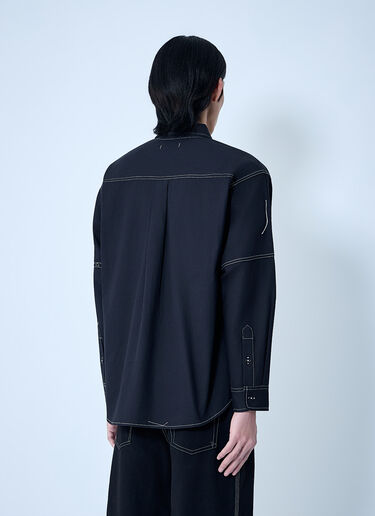 LN-CC® - Story mfg.: Contrast Stitch Utility Shirt - Black Story mfg. Contrast Stitch Utility Shirt Black str0163002