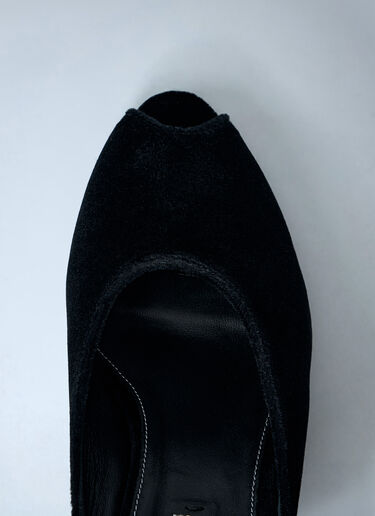 LN-CC® - TOTEME: Velvet Peep-Toe Wedge Mules - Black TOTEME Velvet Peep-Toe Wedge Mules Black tot0263055
