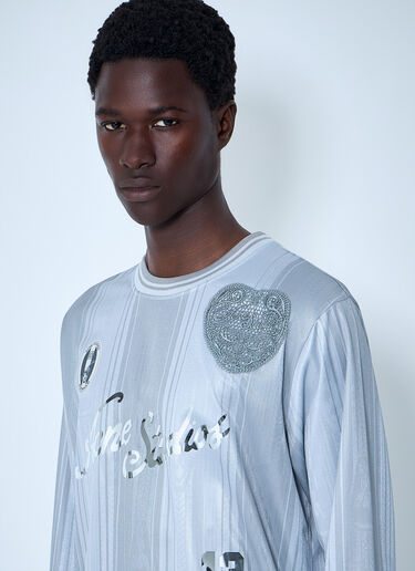 LN-CC® - Acne Studios: Embroidered Logo Long-Sleeve Shirt - Grey Acne Studios Embroidered Logo Long-Sleeve Shirt Grey acn0164041