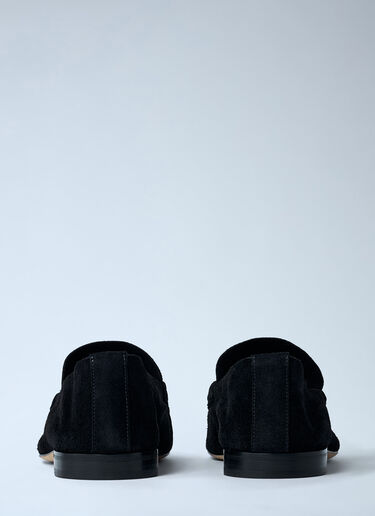 LN-CC® - The Row: Suede Loafers - Black The Row Suede Loafers Black row0161009