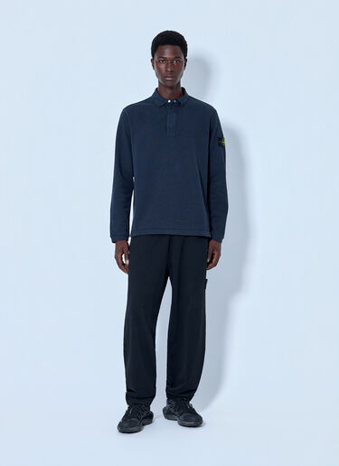 Stone Island Long Sleeve Polo Shirt Navy sto0165075