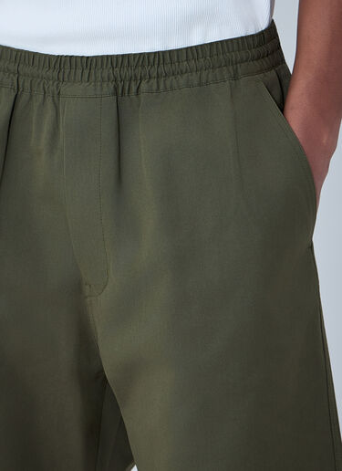 LN-CC® - Prada: Elastic Waist Cotton Shorts - Green Prada Elastic Waist Cotton Shorts Green pra0163007